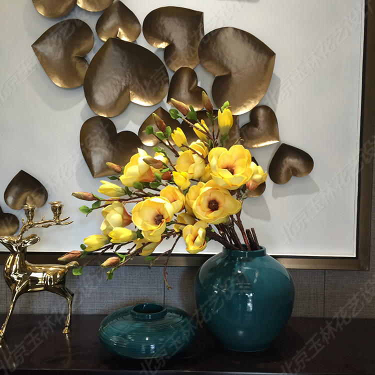 High quality simulation wooden lotus jade orchid pu hands fake flower living room decorated flower creative fashion