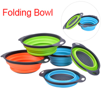 Silicone folding telescopic bowl