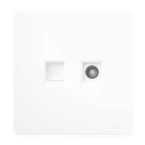 Delixi computer TV socket 86 type six network cable cable TV two-in-one Gigabit network TV panel