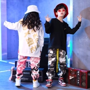 Bộ đồ khiêu vũ trẻ em đường phố lỏng lẻo hip hop boy đẹp trai áo len dài tay cô gái catwalk Trang phục biểu diễn của trẻ em mùa thu thủy triều