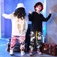 Bộ đồ khiêu vũ trẻ em đường phố lỏng lẻo hip hop boy đẹp trai áo len dài tay cô gái catwalk Trang phục biểu diễn của trẻ em mùa thu thủy triều đầm trẻ em cao cấp