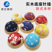 diy cross stitch tool fabric needle tie splicing pin bag wooden base pin cloth cushion pin bag hand-made