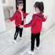 Girls autumn clothes 2022 new children's foreign style baby casual sports suit girls cotton zipper two-piece trendy