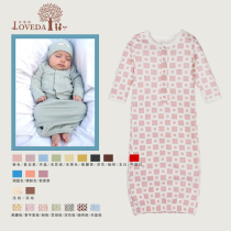 Spring Autumn Pure Cotton Baby Long Sleeve One-piece Dress Style Sleeping Bag Baby Sweaters Khaclothes Climbing Clothes