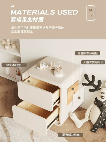 Сеть красная кремовая спальня белая прикроватная таблица INS Wind Small Sold Solid Solid Solid Lood Leatherity, современная легкая роскошная минималистская