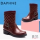 Daphne / Daphne giày phụ nữ mùa thu và mùa đông khởi động phía trước buộc dây phong cách Anh mũi tròn mũi nhỏ Martin giày bốt ngắn của phụ nữ - Giày ống