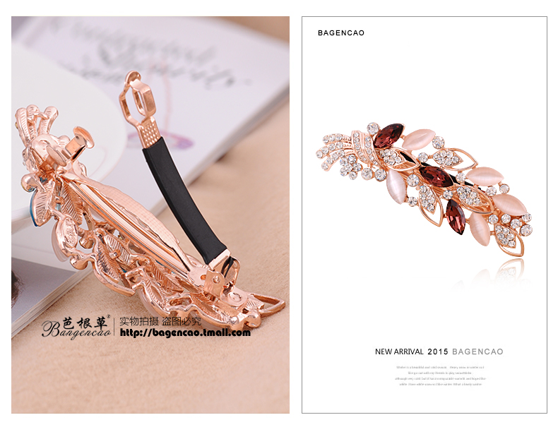 Baan cỏ tóc phụ kiện pha lê rhinestone kẹp tóc kẹp tóc đuôi ngựa clip opal mùa xuân clip bên chuck tóc thẻ thẻ chéo - Phụ kiện tóc phụ kiện tóc cho bé gái