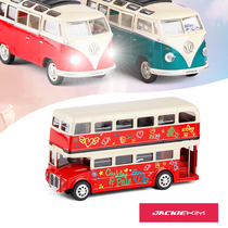 Meizhong 1:28 double-decker London big bus model Volkswagen T1 business bus bus bus childrens toy car