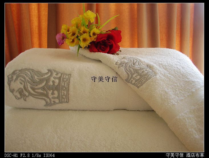 Cotton 2-piece set of bath towels Towel silver embroidery five-star hotel absorbent soft