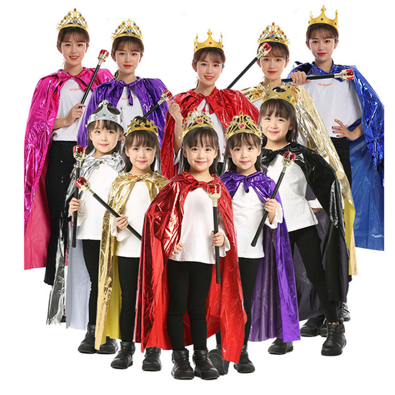 Halloween Costume Cos Cloister Cape Crown Princess Prince School Table Performance Clothes Party Props Toys
