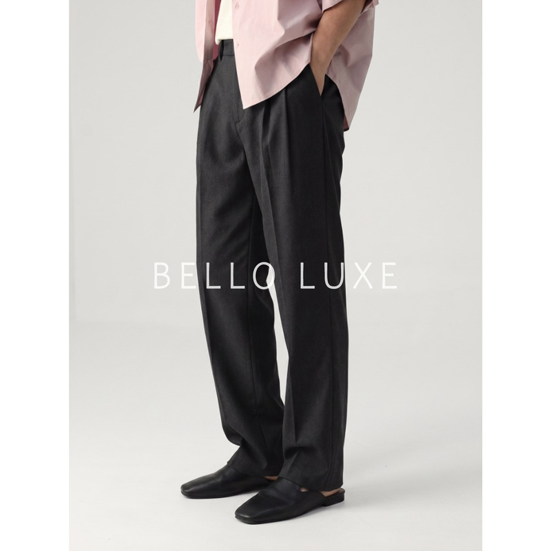 Old Money Style Double-Pleated Casual Pants for Men, 2026 New Summer Thin Lyocell Linen Drapey Straight Wide-Leg Pants