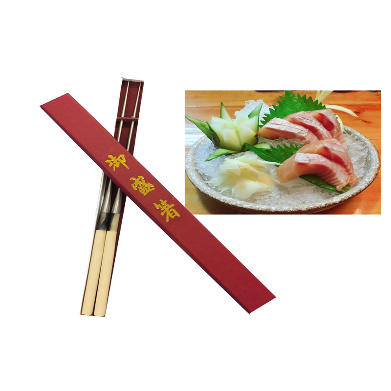 Stainless steel sashimi chopsticks cooking Japanese sushi salmon slices pointed Japanese high-grade octopus pellets Japan
