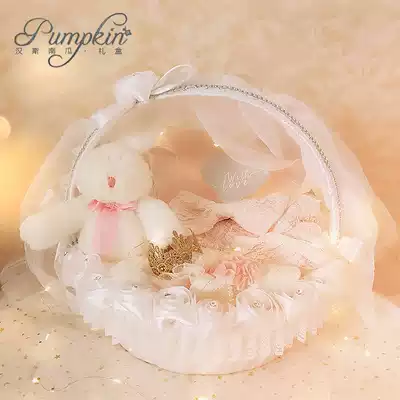 Baby gift box female baby flower basket princess dress dress full moon 100 days birthday gift gift