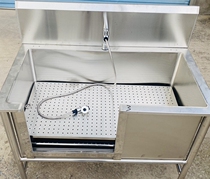 Pet Bath Pool Heightening Table Stainless Steel Wash Dog Pool Blow Matteri Surgery Desk Pet Store Bath Basin Plus High Base Plate