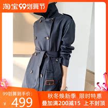 2020 Autumn B new female English style long trench coat lace fashion big design feel autumn coat coat coat
