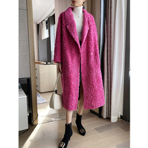 20 winter New European and American Cara roll sheep cutting wool one coat cocoon loose long wool fur coat