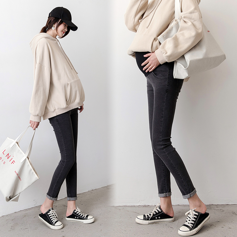 Pregnant Woman Pants Fall Outside Pregnant Women's Denim Jeans Expatty Slim Fit Pencils Pregnant Women Autumn Clothing Long Pants Spring And Autumn