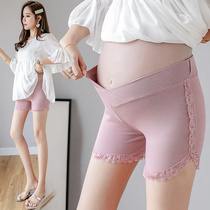 Pregnant women leggings Summer cotton thread belly pants Lace stitching wild pregnant women shorts anti-light safety pants