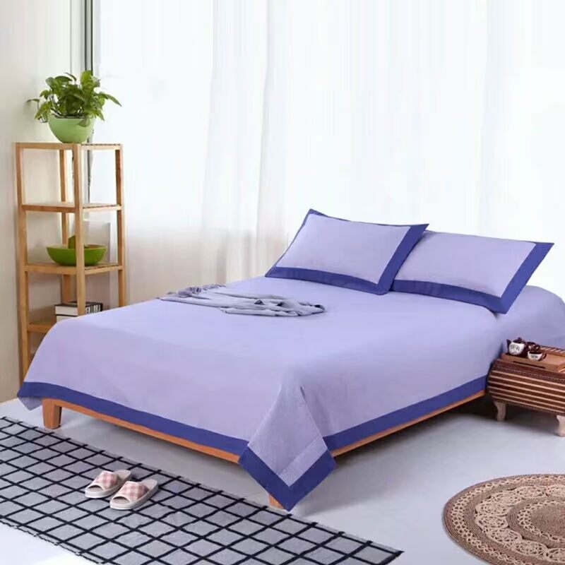Cotton cũ vải thô ba mảnh mùa hè chải tốt đơn giường đôi 1.8 / 2.0 điều hòa không khí ghế gấp chiếu trúc 2mx2m2