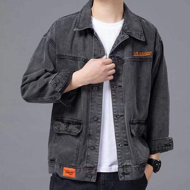 Jacket Denim Spring and Autumn Men's 2022 New Japanese Trendy Brand High-End Multi-Pocket Workwear Loose Large Size Men's Jacket