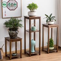 Wooden multi-layer fancy shelf indoor living room floor-standing multi-meaty pot stand living room green rose household balcony shelf