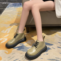 Leather Martin boots 2021 new female tide ins cool little short hot weather autumn fashion Western autumn style