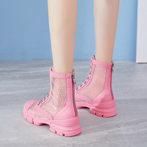 Martin boots womens summer thin inner height net boots spring and summer thin wild summer sandals breathable hollow boots short boots