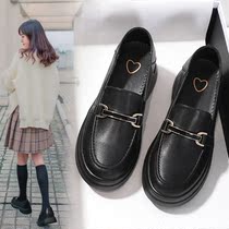 Genuine leather Leather Shoes Design Sensation Female small crowdsourced inner heightening One shoe Two wearing spring Levox Shoe small size 33 yards Single shoe