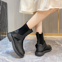 Leather Martin boots female summer thin model 2021 new locomotive Joker sleeve soft bottom retro Spring and Autumn short boots thin