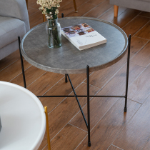 Minimalist modern Nordic light lavish tea table living-room small family type iron art round table designer round tea table combinations ins