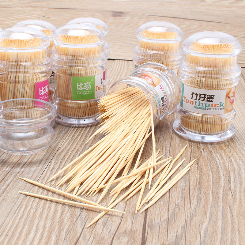 Bamboo toothpick bottled portable with toothpick box fine toothpick Home dining room with disposable double head toothpick 300 only fit