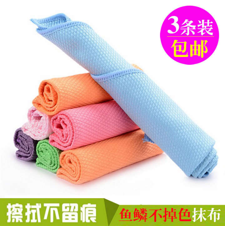 Wipe glass cloth without water absorption without hair thickness waterless seal scales cleaning towel wipe table furniture washing cloth