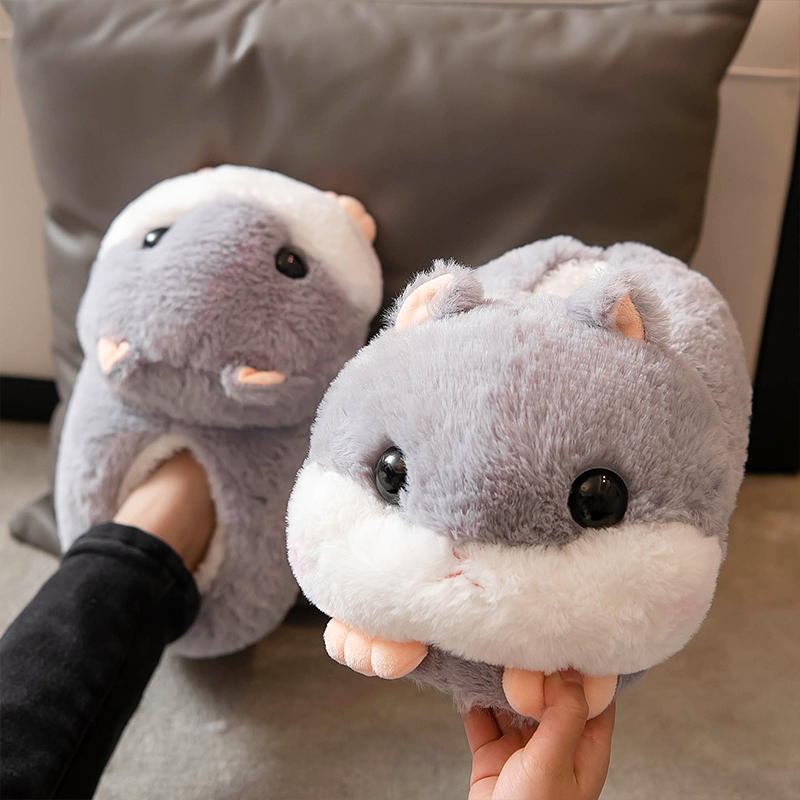 Home slippers Home Autumn Winter Cotton Slippers Woman Cute Bag Heel Indoor Cotton Shoes Warm Plush Slippers Male winter