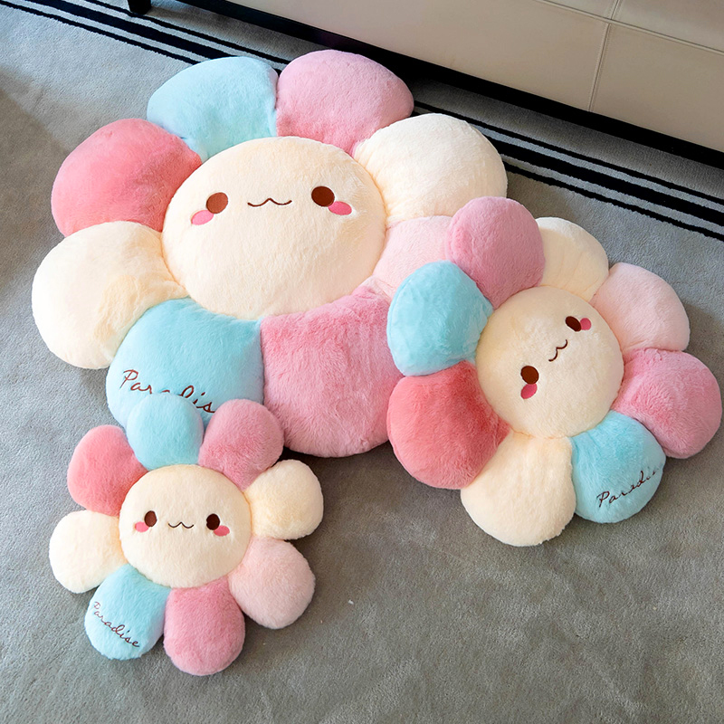 Flowers Pillow Cushion Bedroom Ground Office Long Cushion Chair Students?Chair Mat Dorm Chair Cushion Fart Mat