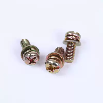 Round head three combination screws plated with color zinc