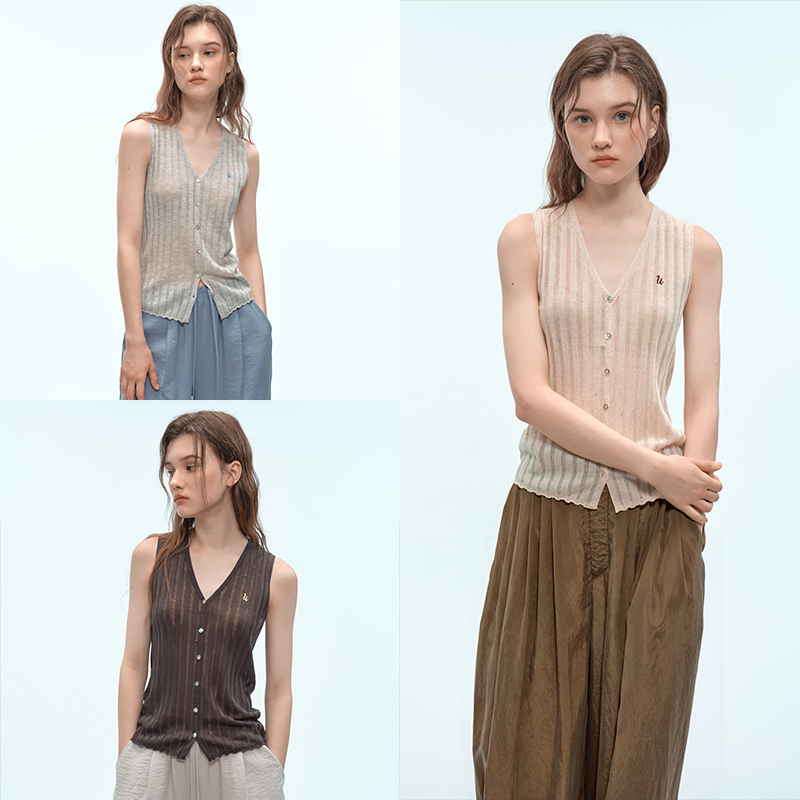 Umilab|Organic* Simple Style Lyocell Linen Dry and Breathable Ribbed Slimming Knit Vest Bt855 Umilab|Organic* Simple Style Lyocell Linen Dry and Breathable Ribbed Slimming Knit Vest Bt855