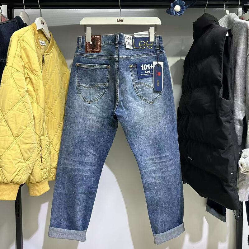 Lee Men's Jeans, Chinese Style, Straight Leg, Mid-Rise, Washed Blue, Spring and Autumn Pants Lmb1007263Xa00F-A01789 Lee Men's Jeans, Chinese Style, Straight Leg, Mid-Rise, Washed Blue, Spring and Autumn Pants Lmb1007263Xa00F-A01789