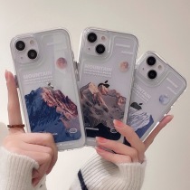 Apply Apple 13Promax Snow Mountain mobile phone shell iphone12 11 minimalist transparent metal button housing XR