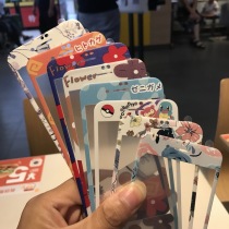 Suitable for apple 8plus cartoon tempered glass film iphone7 mobile phone adhesive film 6S color film soft edge front film
