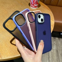 Apply Apple 13Promax frosted transparent mobile phone shell iphone12 11 pink far peak blue anti-fall housing