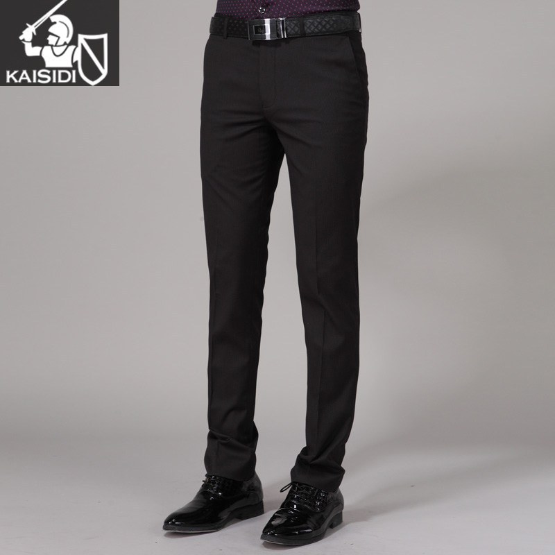 Vertical striped trousers Men's slim-fit business casual high-end sense of professional small feet hanging sense of stretch suit pants summer