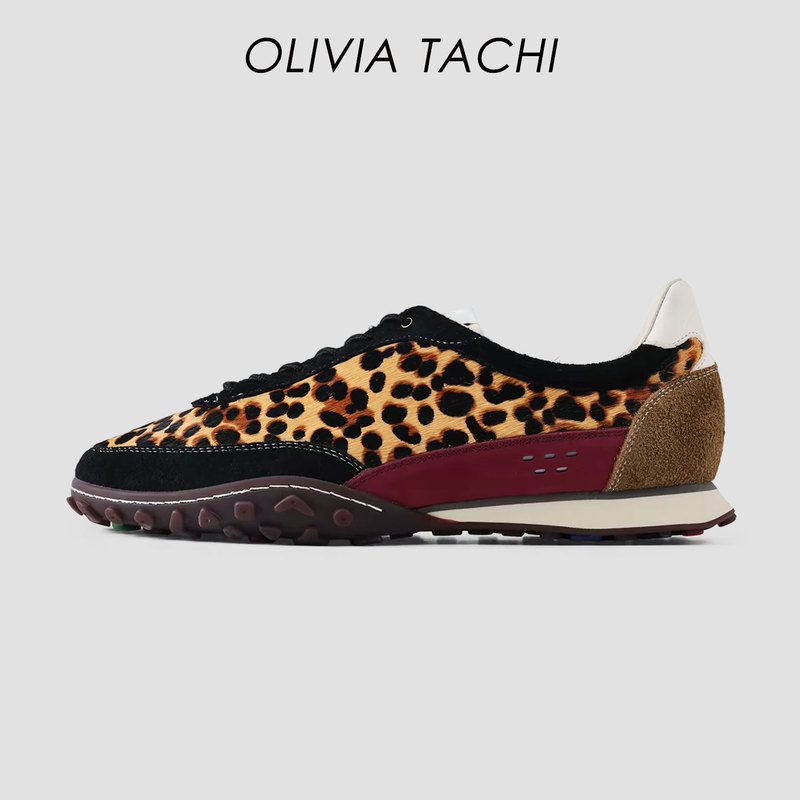 Leopard Print German Training Shoes for Women, New Retro Sports Casual Shoes, Jaguar Print Shoes, Thick-Soled Single Shoes, Zebra Print Hiking Shoes