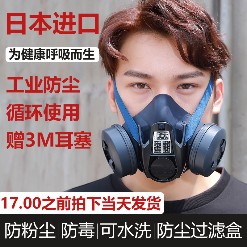 Japan heavy loose dust mask gas mask anti-smoke odor chemical toxic gas industrial dust easy to suck Tw02s
