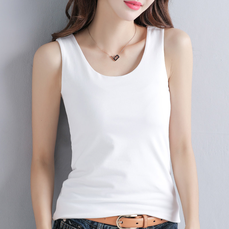 Hong Kong Tide Cards Latest Pure Cotton Round Collar Harnesses Women Spring Summer Black-and-white Jersey Undershirts Hitchhiking Fashion Sexy