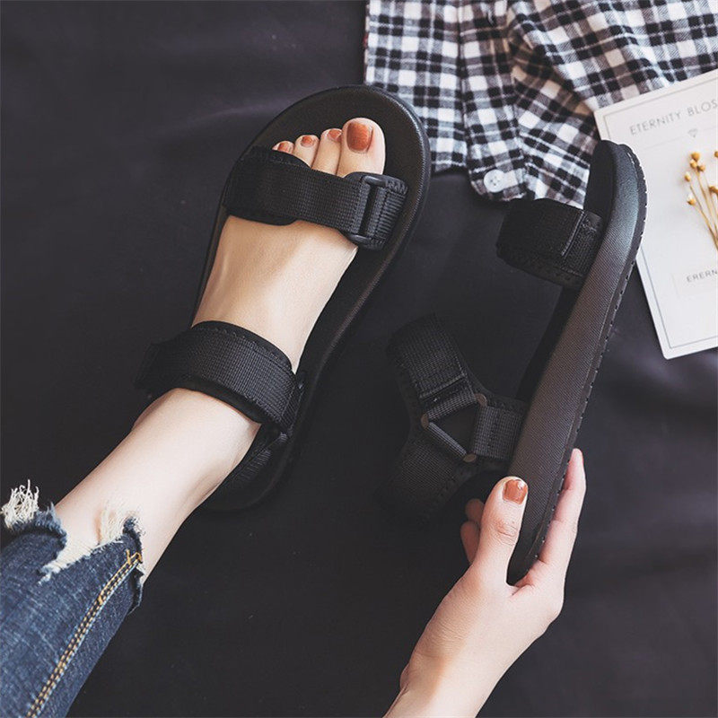 Hong Kong trendy brand sandals women's shoes 2022 summer new fairy style one-word belt all-match student flat shoes