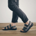 Quần lưới màu đỏ đế thủy sinh viên Velcro dép chống trượt giày thể thao ngoài trời giày đế mềm nam bên ngoài mang nam - Sandal shop giày nam đẹp Sandal