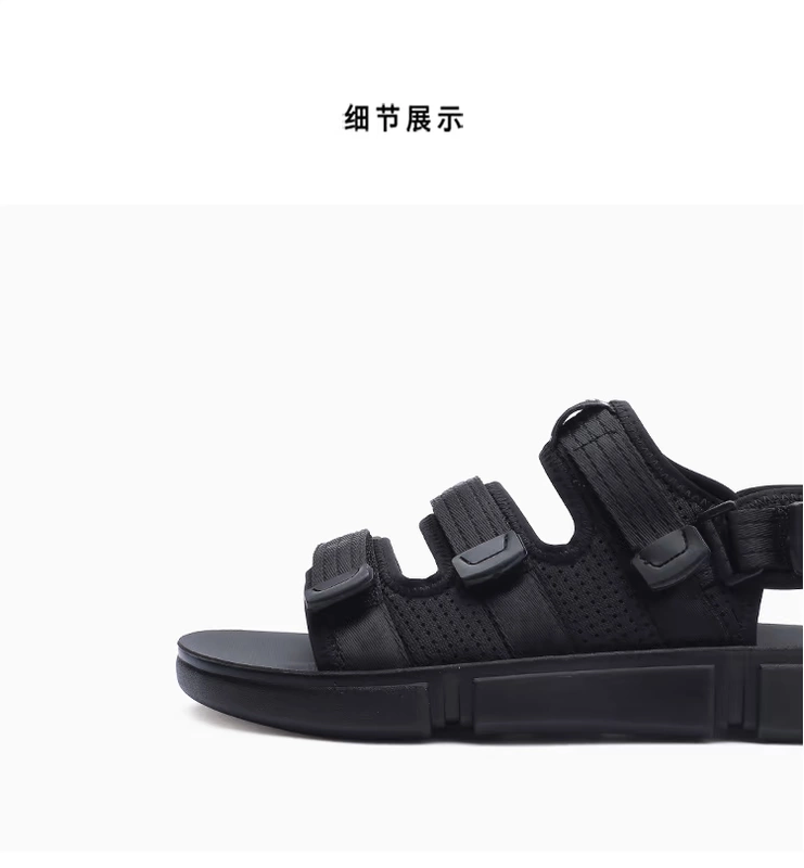 Quần lưới màu đỏ đế thủy sinh viên Velcro dép chống trượt giày thể thao ngoài trời giày đế mềm nam bên ngoài mang nam - Sandal