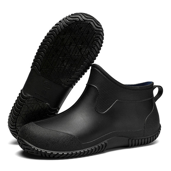 厨师鞋子男中高帮长筒雨鞋防滑防水防油靴子劳保酒店餐厅后厨工作