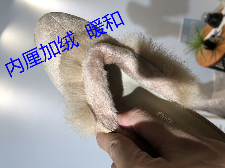 Giày cao gót nữ mùa đông 2018 mới dày với quần áo vừa vặn mang giày Baotou nửa kéo thời trang ấm áp lông thỏ thoáng mát dép adidas