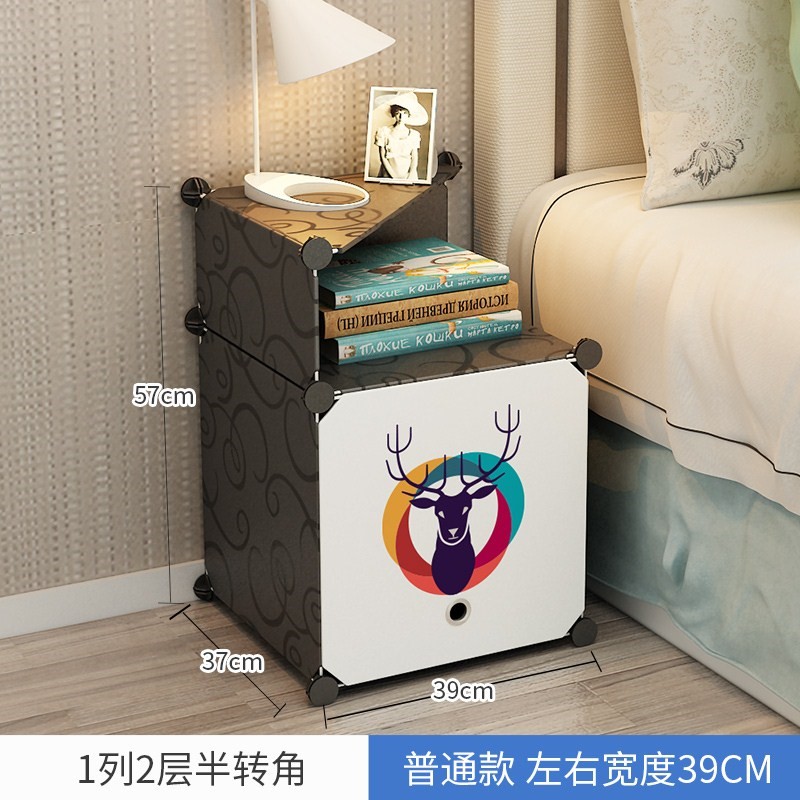 2021 new lightweight bedroom small table behind the bedside table children's assembled warm bedside table double-layer portable waterproof